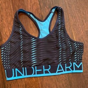 Blue pattern racerback Under Armour sports bra